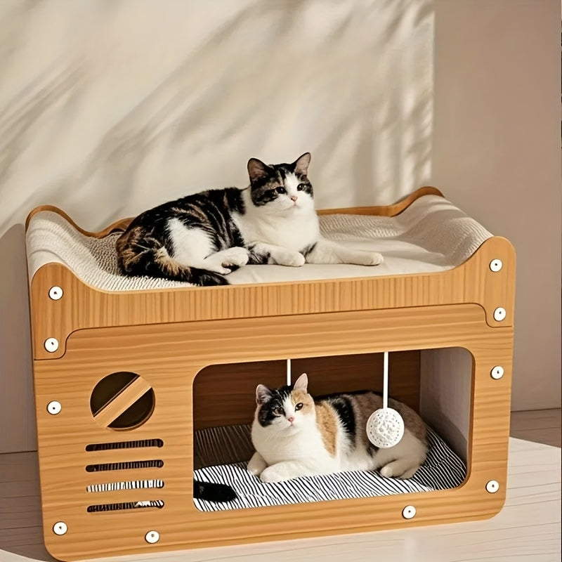 2-in-1 Wall Cat Bed and Scratching Post